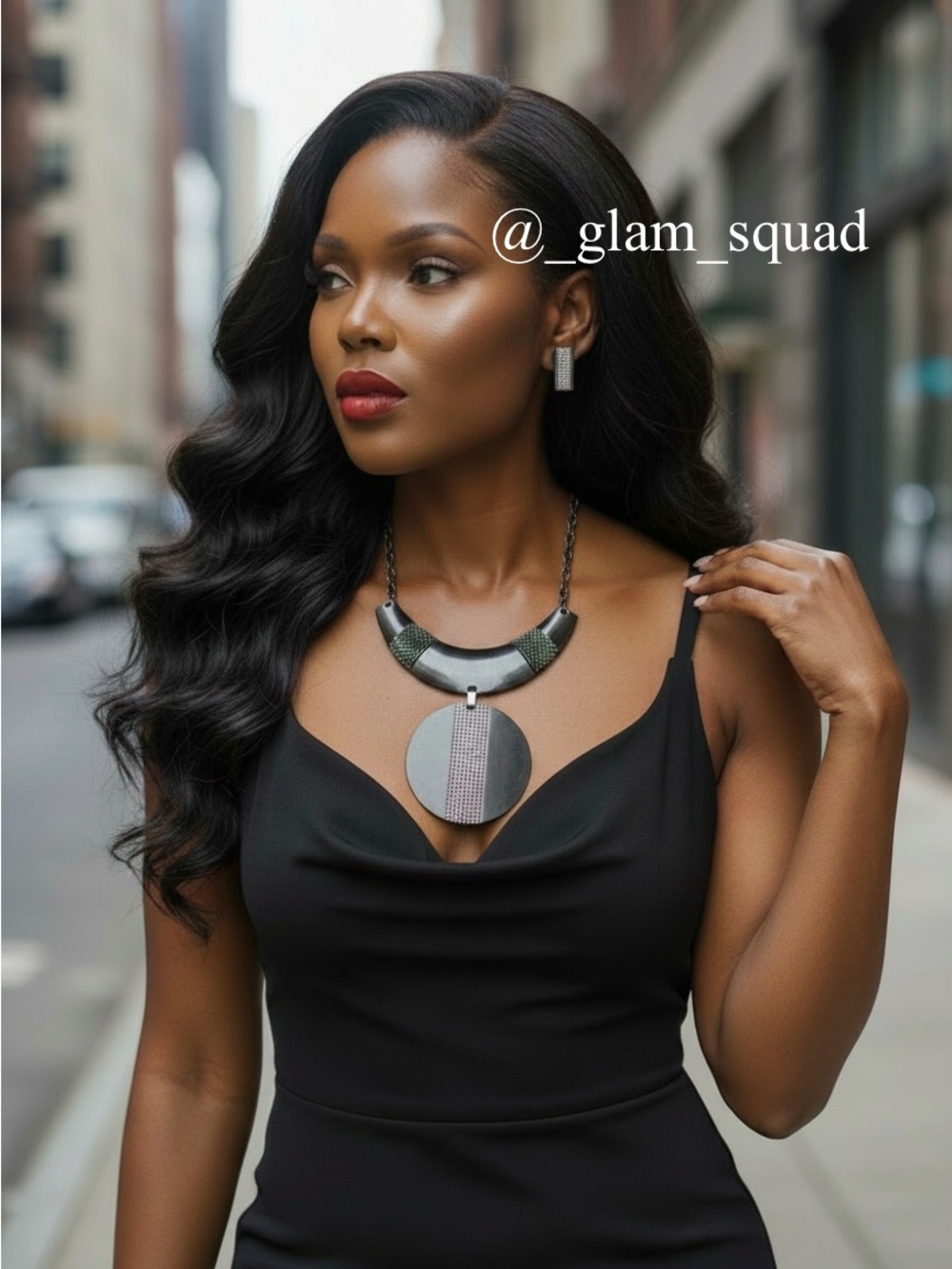 Paparazzi Metallic Enchantress Gunmetal Black Statement Necklace & Earring Set